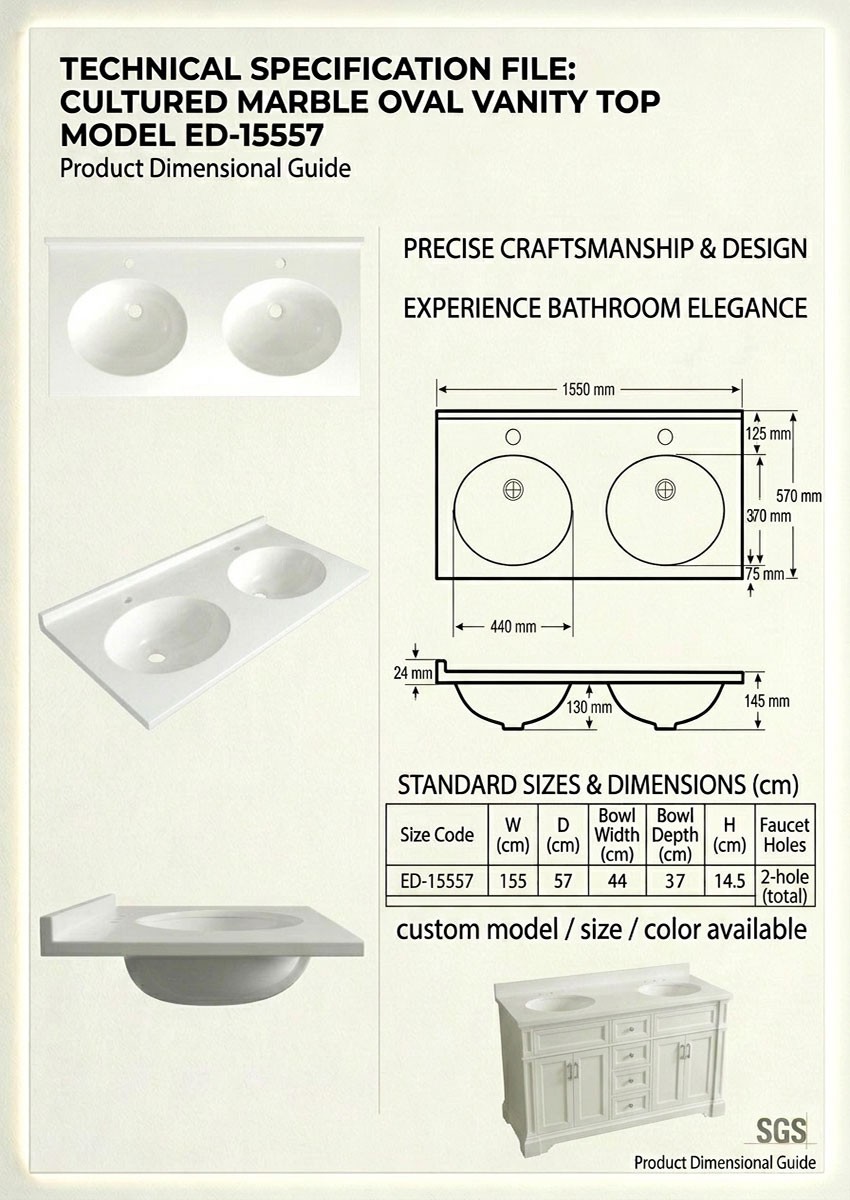 Cultured Marble Vanity Top Manufacturer in Turkey | Maryfass